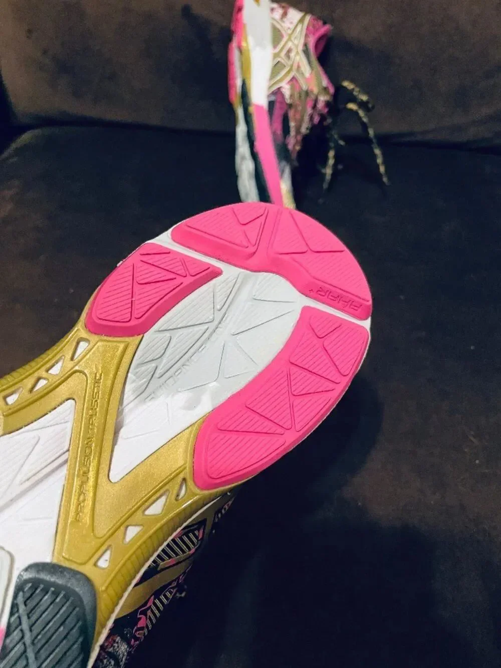 Asics Women's Size 8.5 Noosa Tri 10 T5m97 Running Shoes Breast Cancer Gold mediu